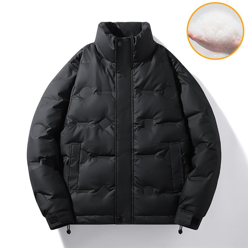 Зимняя мужская утолщенная спортивная и досуговая куртка 50% белого утиного пуха — фото 3