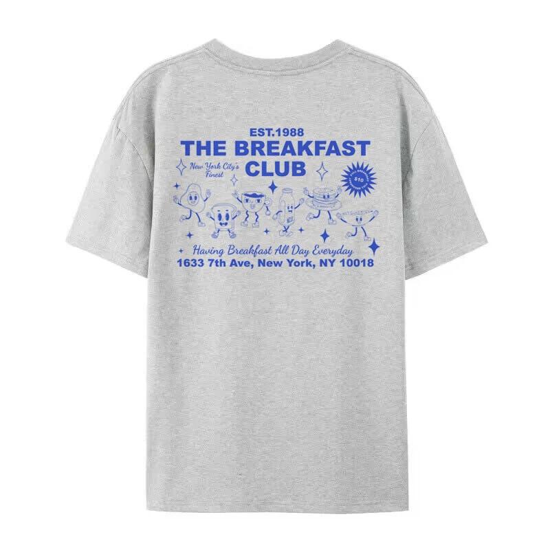 Unisex Retro Cartoon Frühstücksclub T-Shirt Süß Lustig Foodie T-Shirt Y2k Ästhetik Streetwear Grafik-T-Shirts Damen Mode Oberteile