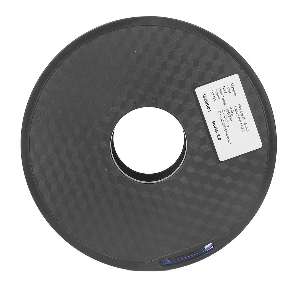 Filamento TPU 1.75mm 1KG Paquete Libre de Atascos Flexible para Consumibles de Impresora 3D FDM Azul Transparente