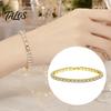 Shiny Faux Crystal Bracelet for Women, Silver/Golden Rhinestone Bangle Bracelet, Sparkling Skin Friendly Alloy Plated Cubic Zirconia with Secure Clasp