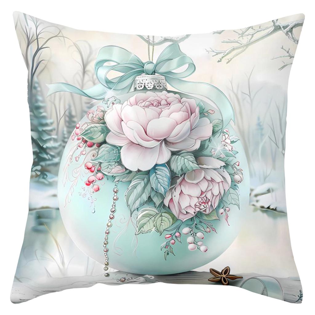 Christmas Floral Patterned Decorative Throw Pillows Polyester pillowcase, sofa decorative cushion cov Headboard Pillow