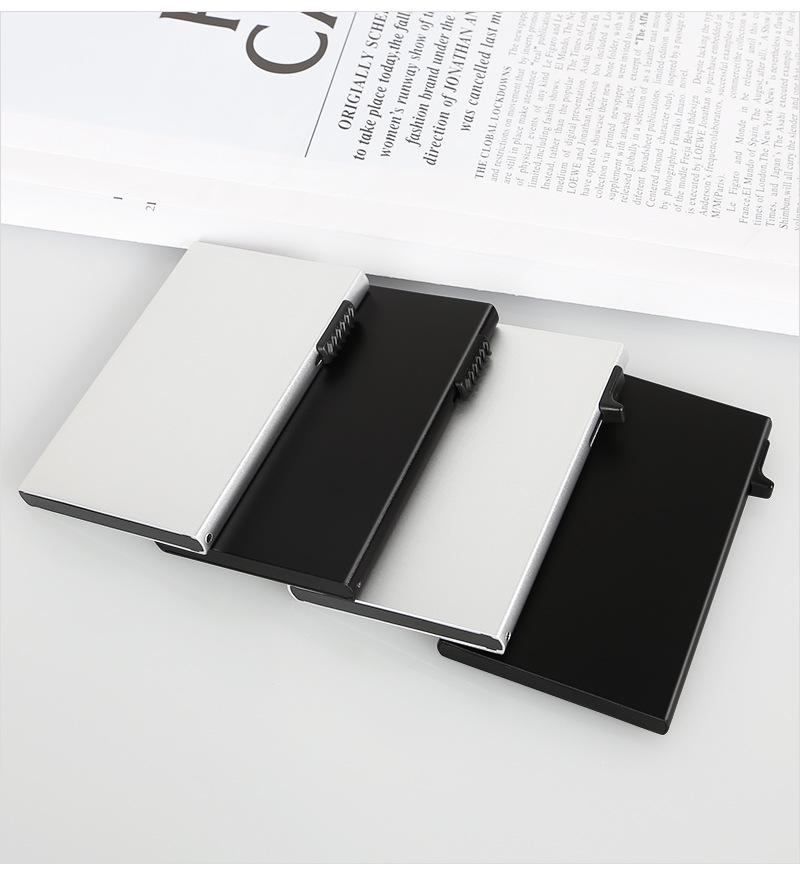 Ultra-Thin Anti-Theft Aluminum Card Holder with Automatic Pop-Up Mechanism