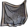 Women' Scarf Black and Gray 90X90 - Geometric Elegance with a Silky Shine