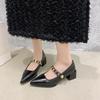 Wasteland Style Mary Jane with Skirt Beautiful Temperament French Pointed High Heels Women's New Autumn
