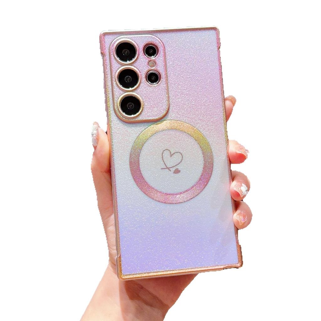 Samsung S25edge Silk Colorful Mobile Phone Case Magnetically Absorbed S24Ultra Side Electroplated Love Shell