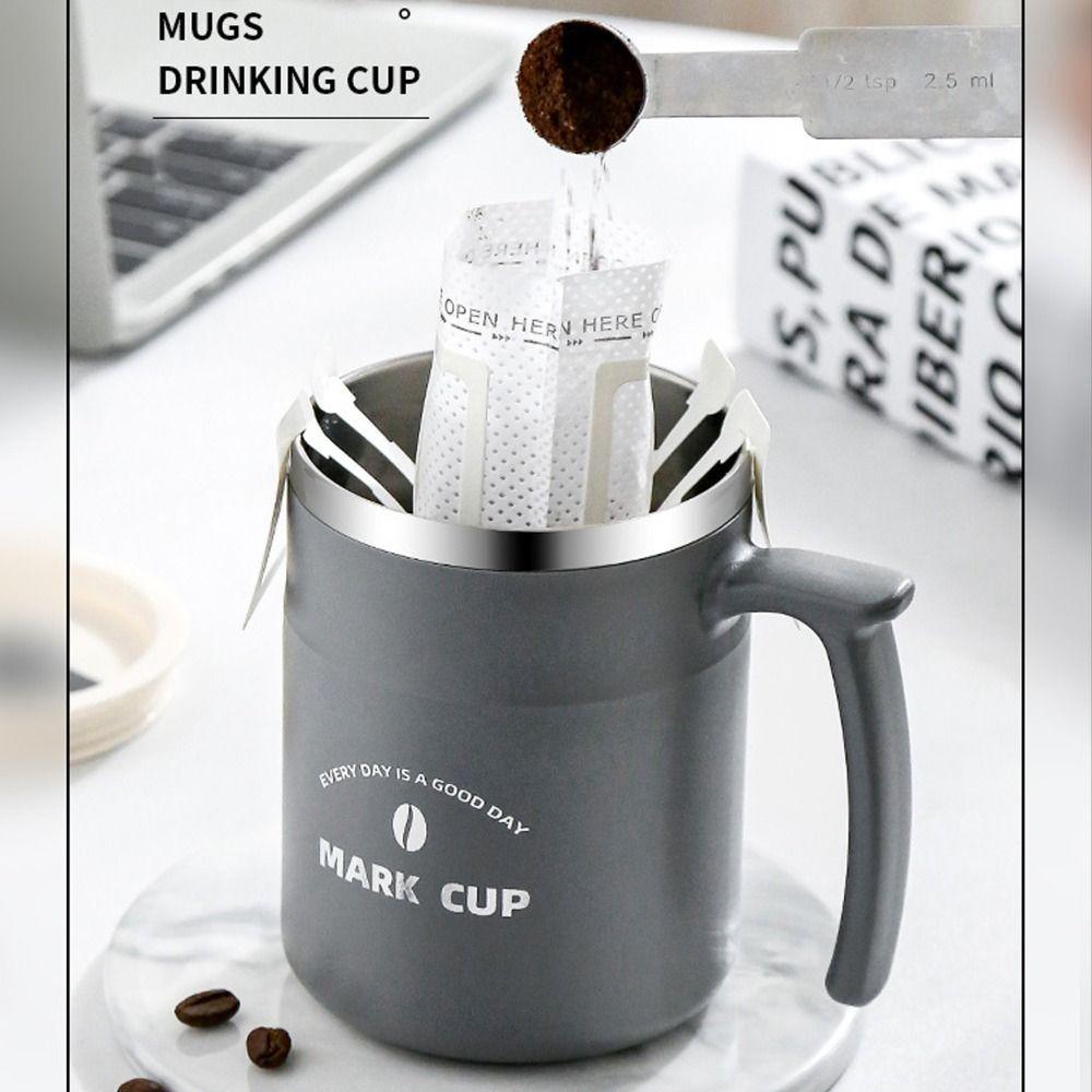 Tragbarer auslaufsicherer Kaffeebecher aus Edelstahl mit Strohhalm Kaffeebecher Vakuumisoliert mit Deckel Isolierbecher für den täglichen Gebrauch