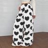 Women's Casual And Fashionable Printed Elastic Waist Loose Wide Leg Pants