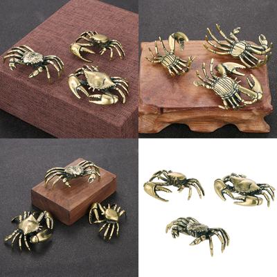 Durable Brass Crab Figurine Crab Statue Perfect for Living Room Study Artistic Home Accent Quality Lifelike Appearance