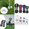 4pcs PU Leather Golf Headcover Wood Guard Sleeve Long Neck Club Head Cover -