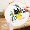 ALLMIRA Embroidery Kit for Cross Stitch DIY Embroidery Includes 20cm and English Instructions Beginners, Kit, Tools, Hoop, Thread, Fabric, Needle,