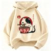 Japanese Style Cat Eat Ramen Hoodie Manga Kids Cat Children's Sweatshirt Cute Hoody for Boys Girls Casual Hoodies Spring