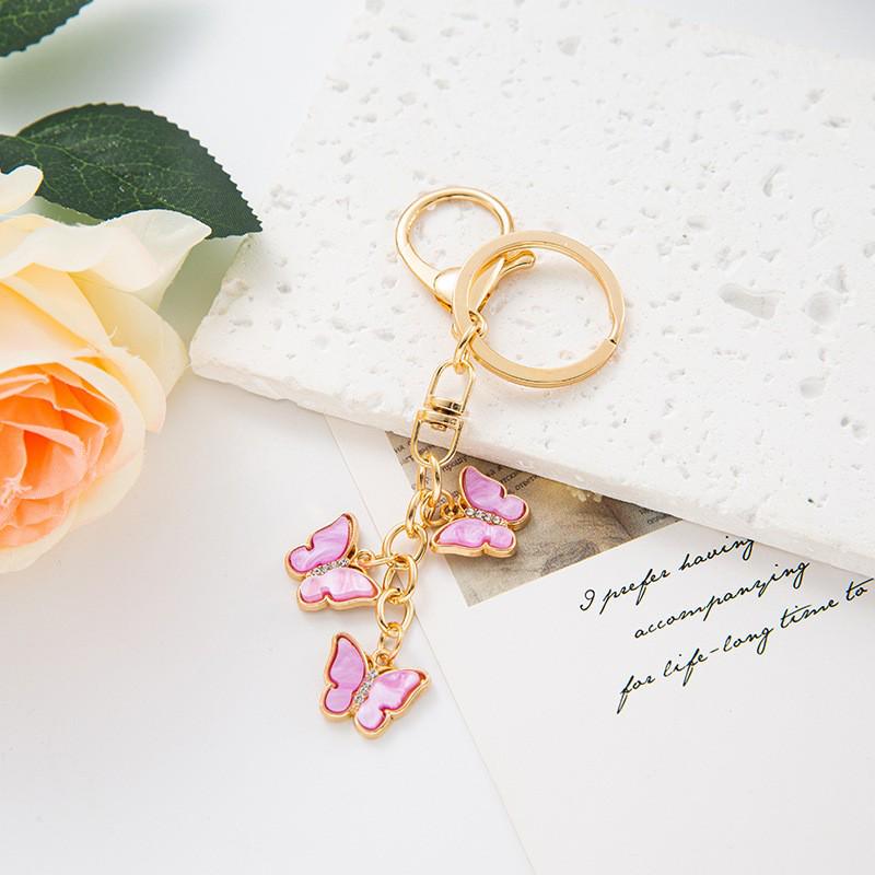 Butterfly Rhinestone Metal Keychain Pendant