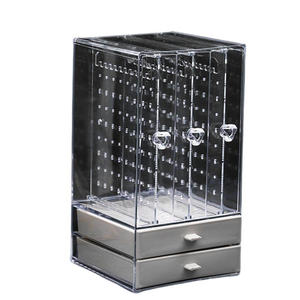 Jewelry Storage Rack Transparent Large Capacity Dustproof Vertical Earrings Display Stand Jewelry Storage Clear Drawer Box Case