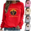 Women's Printed Round Neck Long Sleeve Pullover Casual Sweatshirt