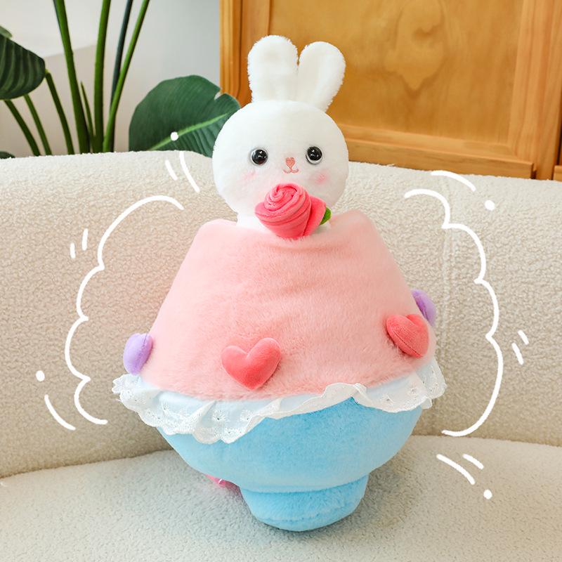 

Qixi Surprise Rabbit Bouquet Plush Toy - Trendy Confession Gift for Girlfriend s Birthday 35cm, 0.4-0.5kg