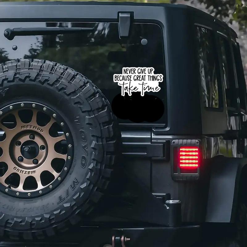 never give up because great things take time sticker, motivational workout Laptop Decals, inspirational for Water Bottles and Laptops