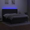 Maison Exclusive - Sommier à lattes de lit matelas et LED Noir 160x200 cm Tissu