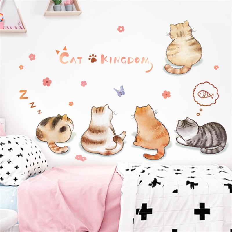 Cute Cat Stickers Set for DIY Decoration of Home, Living Room, Children's Bedroom
