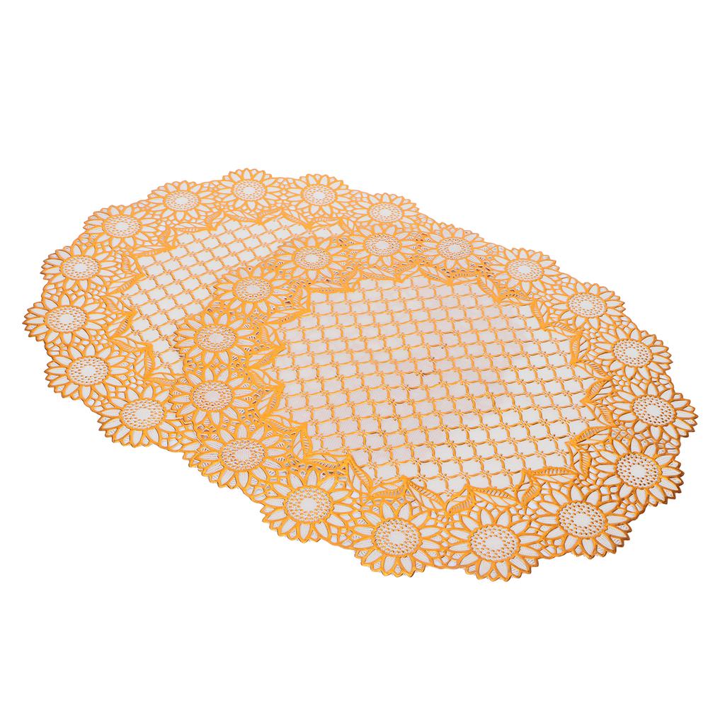 2PCS 38x38cm Table Mats PVC Gold Placemats Cup Mat Coaster for Wedding Party Supplies