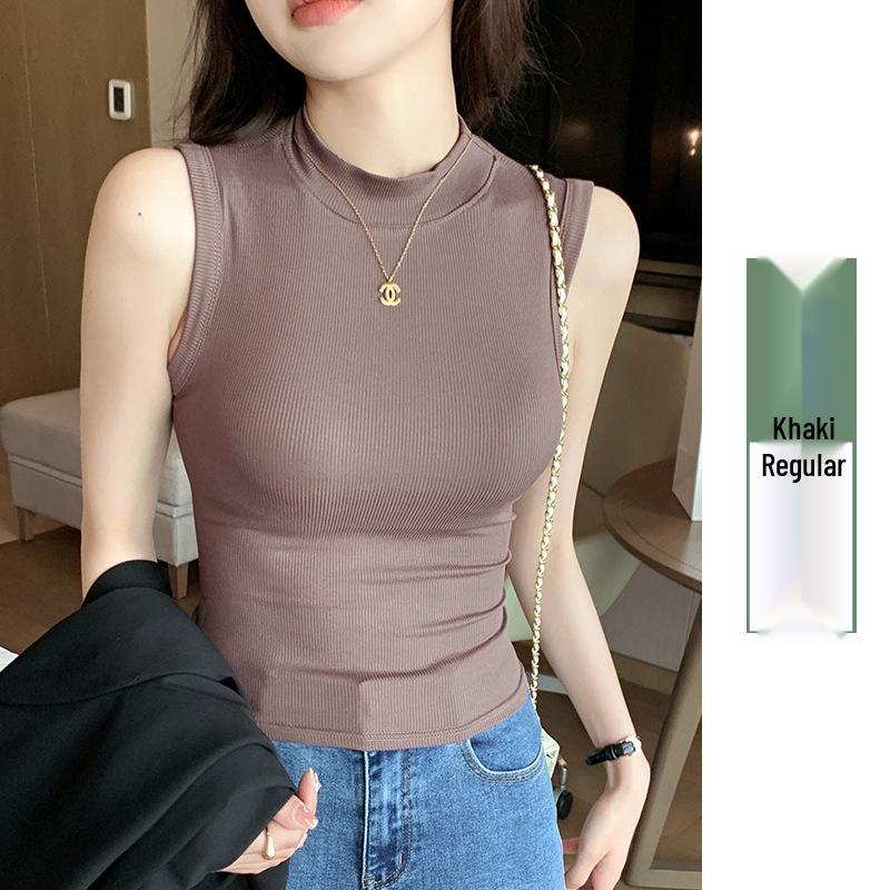 H520 Women's Sleeveless Ribbed Round Neck Camisole - Covers Underarm Fat, Perfect As Top or Undergarment