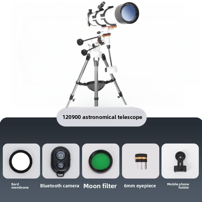 120900 Astronomical Telescope Large Aperture Equatorial Refracting Outdoor High Magnification HD Professional Stargazing Moon