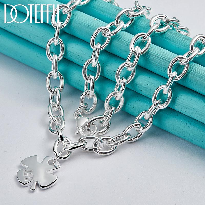 Collier pendentif trèfle en argent, bijoux fantaisie