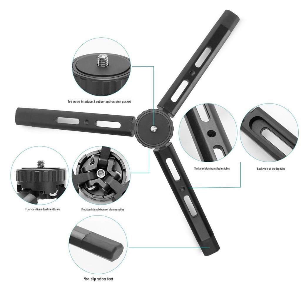 Aluminum Desktop Ball Head Tripod for Projector & Phone Streaming