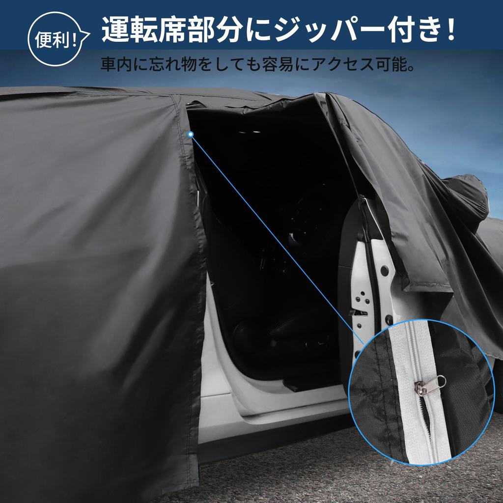 X AUTOHAUX Car Body Cover for Honda Fit New Waterproof Fabric Construction Lightweight Easy to Use for Fleece Lined Protects Paint Surface Side of