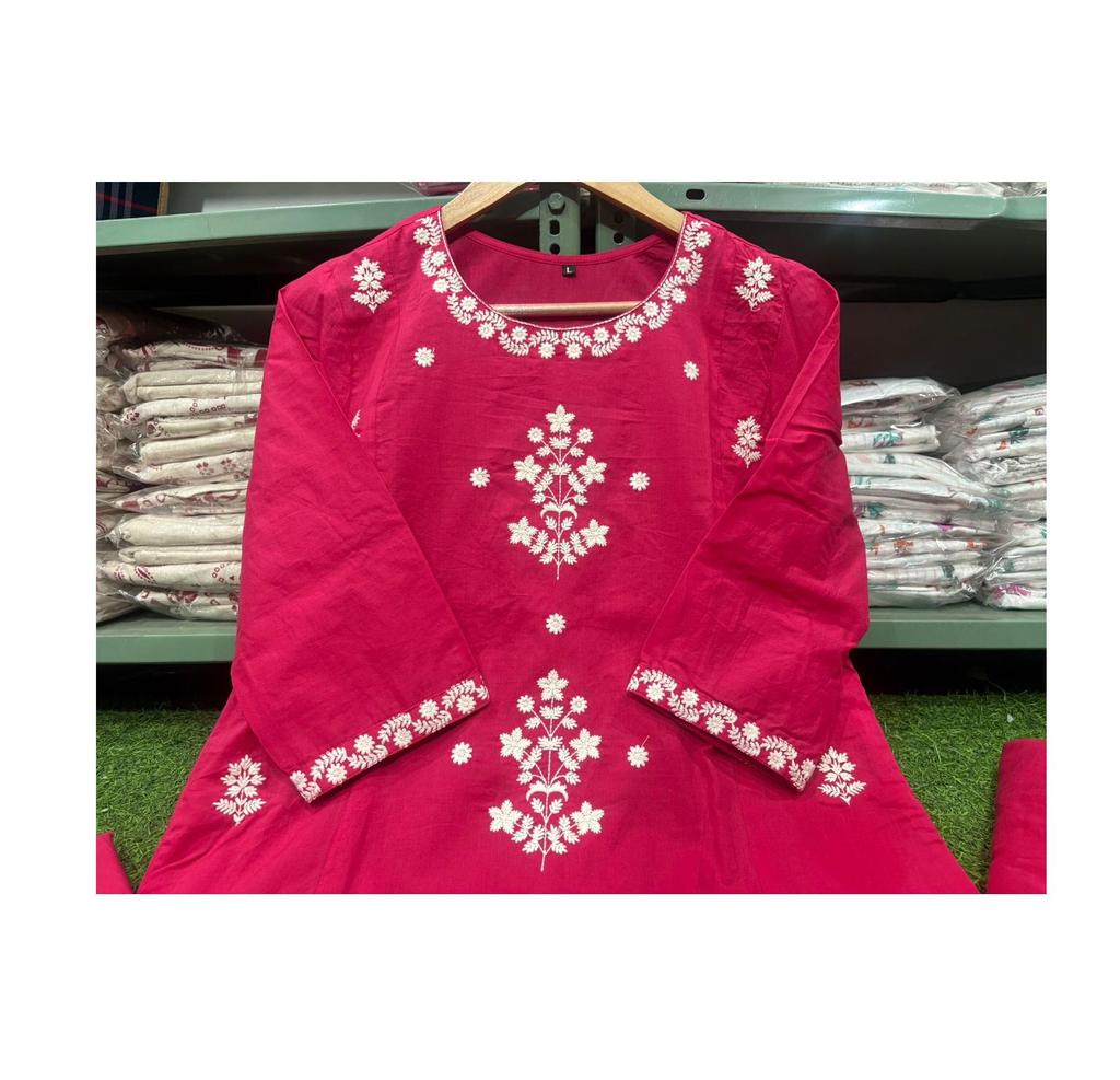 Women Designer Embroidered Salwar Kameez Kurti Set Indian Bollywood Top Tunic Kurti Dress