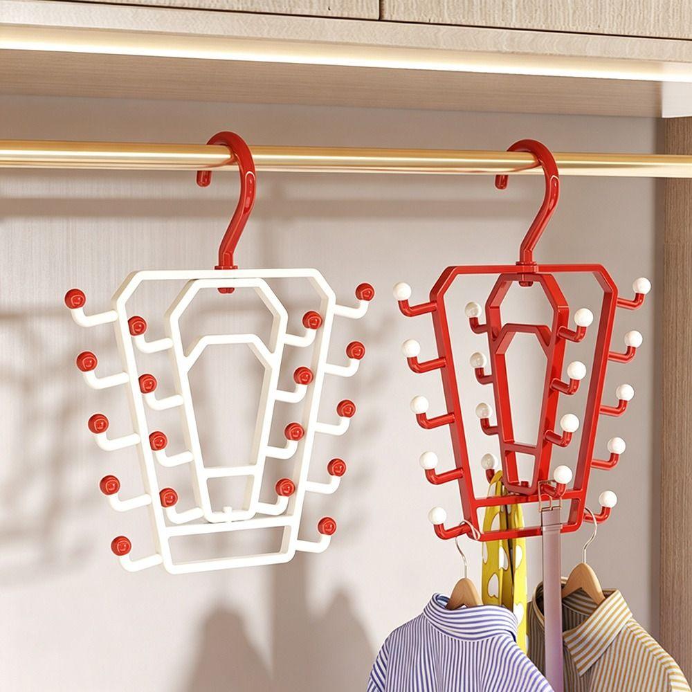 Space Saving Double Sided Hanger Wall Mounted Multi Hook Organizer New Hat Rack