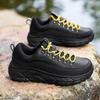 Men's Hiking Shoes PU Leather Casual Sports Shoes Fashion Lace-up Platform Shoes Waterproof Walking Shoes Big Size 39-48