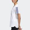 Adidas Neo Three Stripe Color Block Letter Print Round Neck Short Sleeve T-Shirt Women Tops White GK1498