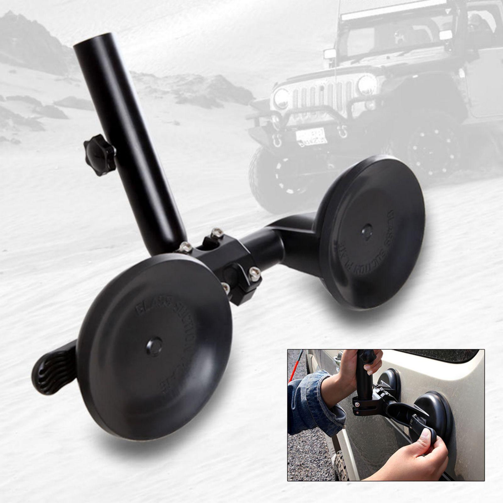 

Universal Dual Suction Cup Flagpole Mount for Car Window, Truck, SUV - 2 Strong Suction Cups for Outdoor Events & Sports Games чорний