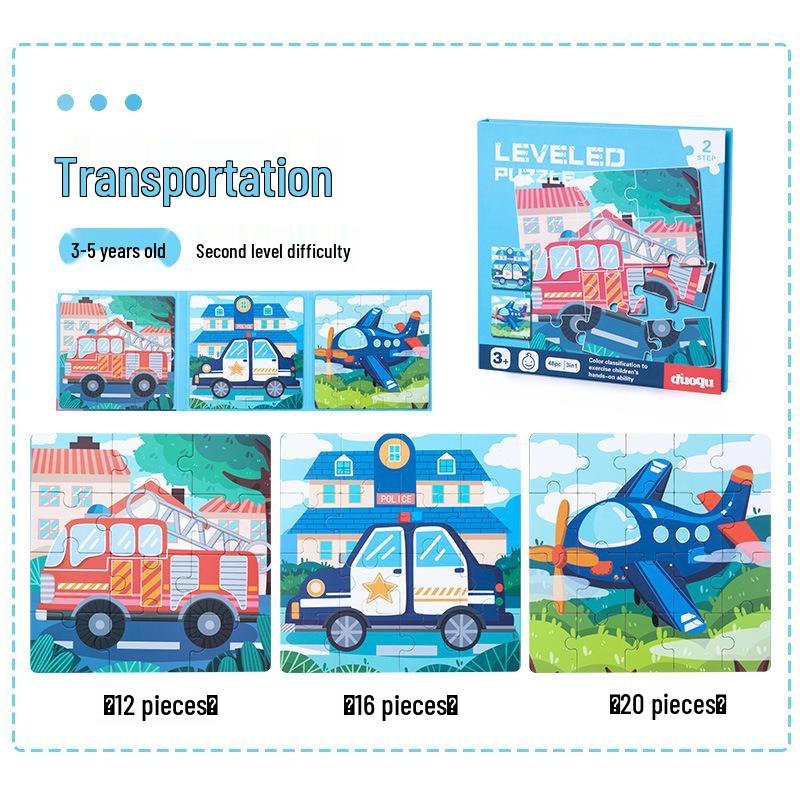 Magnetic Animal & Transport Puzzle Set for Early Childhood - Levels 1 To 5