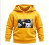 Funny Aesthetic Black‑and‑White Gang Cat Photo Graphic Kids Hoodie Loose Oversized Pullover Boys Girls Casual White Sweatshirt