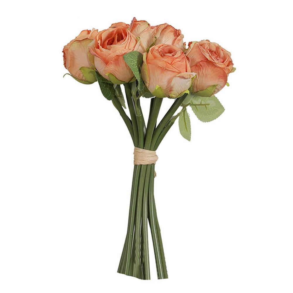 Real Touch Artificial Roses Bouquet Plastic Fake Plants Silk Rose Flowers  Outdoor Garden Decor