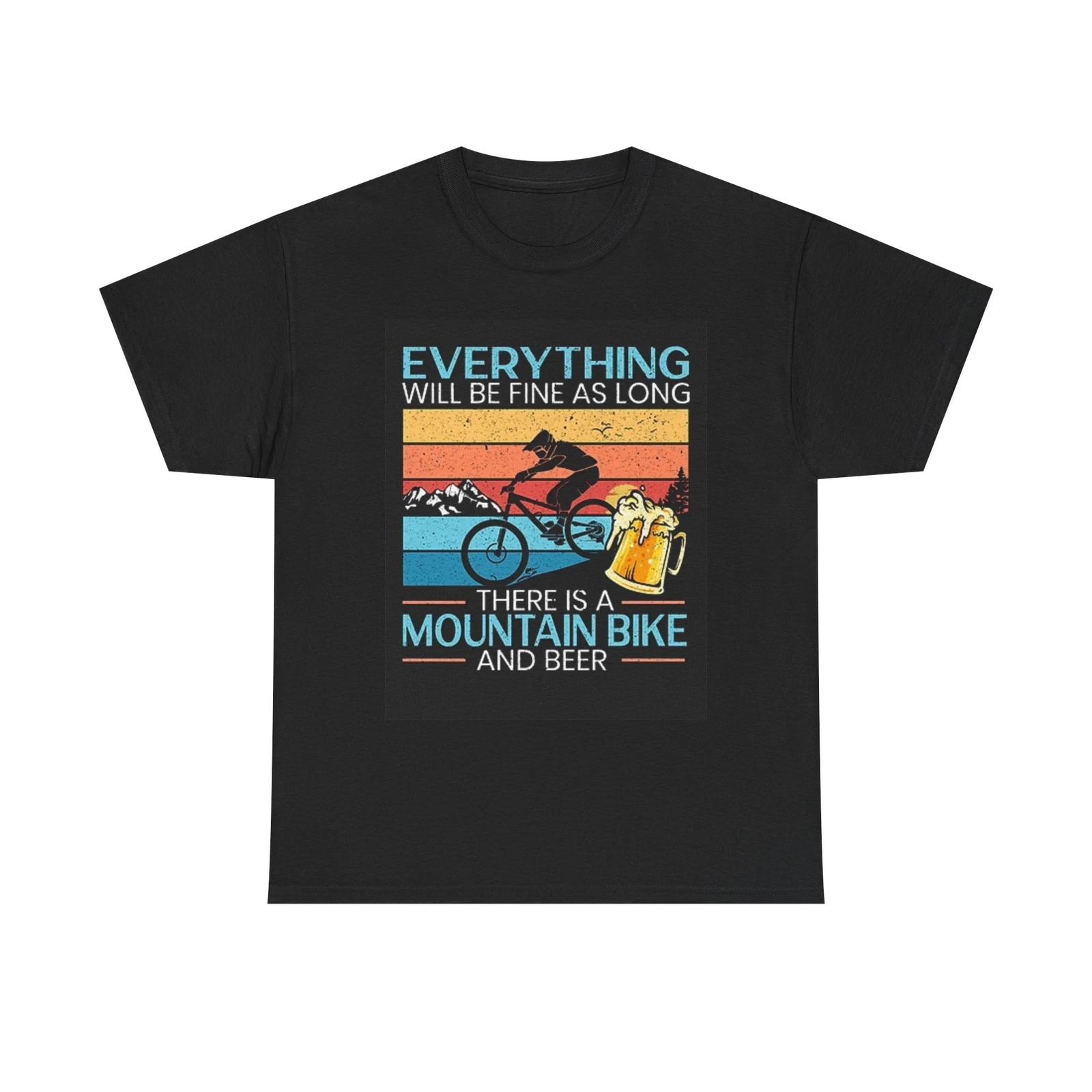 Men s and Women s T-shirts Mountain Bike And beer Graphic XXL
