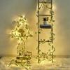 2M/3M/5M/10M String Light Green Leaf Garland Fairy Lights LED Flexible Copper Artificial Leaf Vine Lights for Christmas Wedding