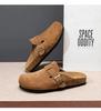 Fashion Clogs Slippers for Women Classic Suede Men Mules Cork Footbed Leather Potato Shoes with Arch Support Beach Slide