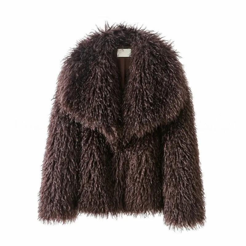 Womens Faux Fur Coat With Oversized