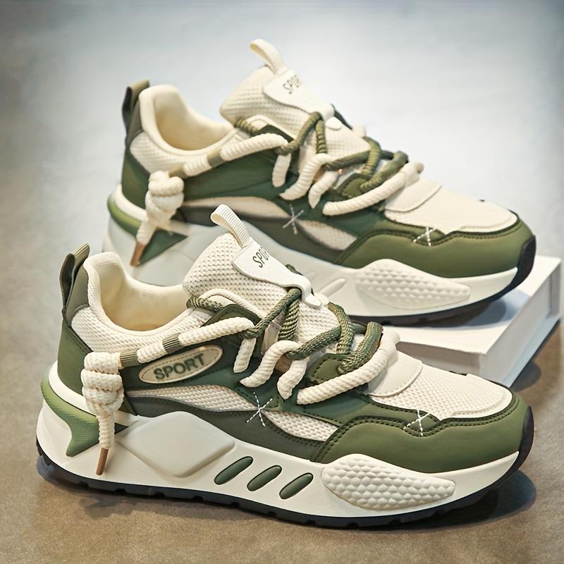 

Men s Lightweight Low-Top Sneakers - Breathable PU Upper & Rubber Sole,Casual Running Shoes for Outdoor Walking, Gym Training & Travel, Laceup Closure 45 зелений