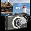 Fotocamera digitale con doppio obiettivo, display IPS, messa a fuoco automatica, zoom, anti-vibrazione, ricaricabile, condivisione wireless, fotocamera selfie Wi-Fi