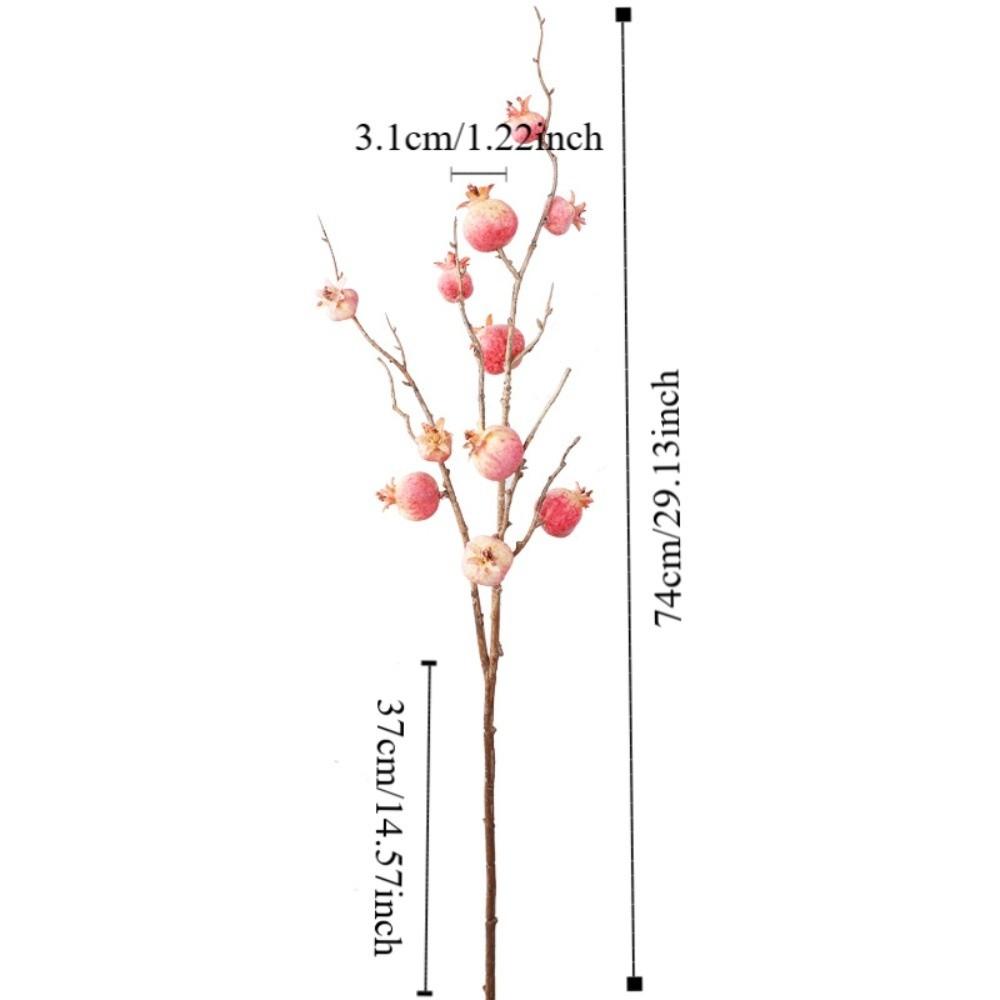 Künstliche Granatenzweige Plastik-Bonsai Falsche Blumen Schaumstoff-Früchte Zweige Handgefertigt Elegante Kunstpflanzen