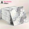 50pcs/100pcs Self-Adhesive Wall Stickers Glossy Marble Pattern Imitation Tile Peel Stick Waterproof Living Room Kitchen Bathroom