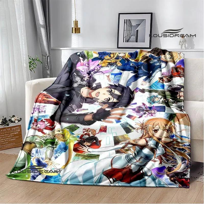 Cartoon Sword Art Online bedruckte Decken Picknickdecke Warme Flanelldecken Heim-Bettwäsche Decken für Betten Geburtstagsgeschenk