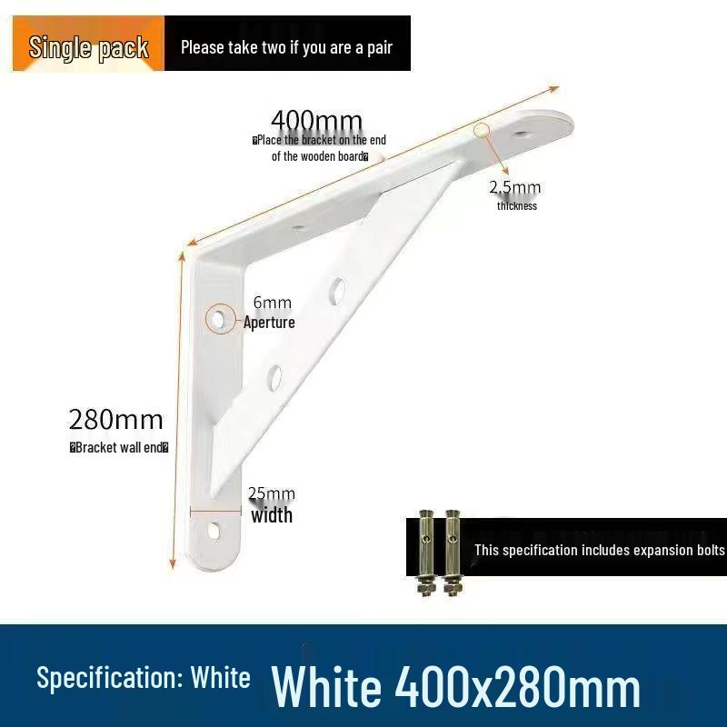Wall-mounted Triangle Iron Bracket: Right Angle Shelf Support and Load-bearing Storage