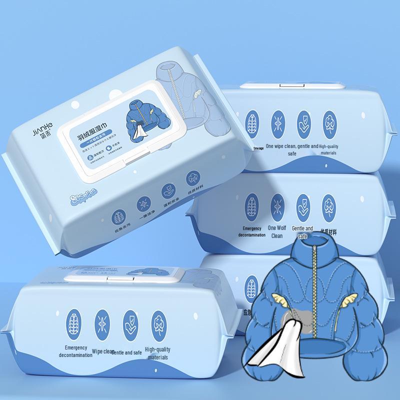 Салфетки для сухой чистки пуховиков - Удалитель масла и пятен, Моющее средство без стирки, Чистящие салфетки