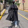 Abrigo Trench para Hombre Primavera Otoño Abrigo Trench para Hombre Streetwear Cortavientos Abrigo Trench para Hombre Sólido Business Casual Suelto Largo