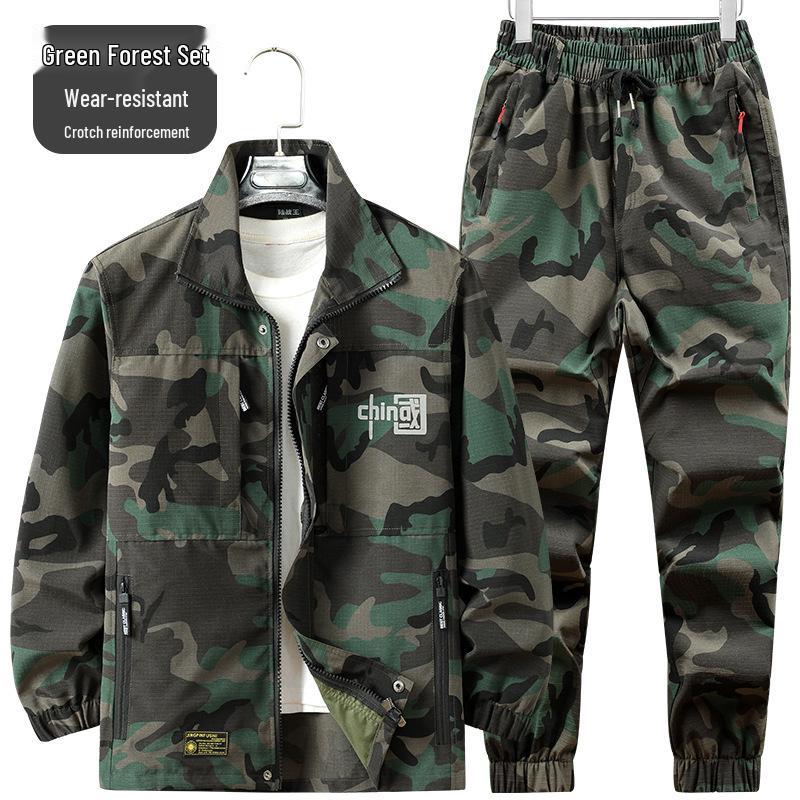 

Men s and Women s Camouflage Workwear Set: Reinforced, Wear-Resistant, Breathable, Thickened; Ideal for Spring and Autumn Outdoor Labor Protection. 185 [160-180 lbs]
