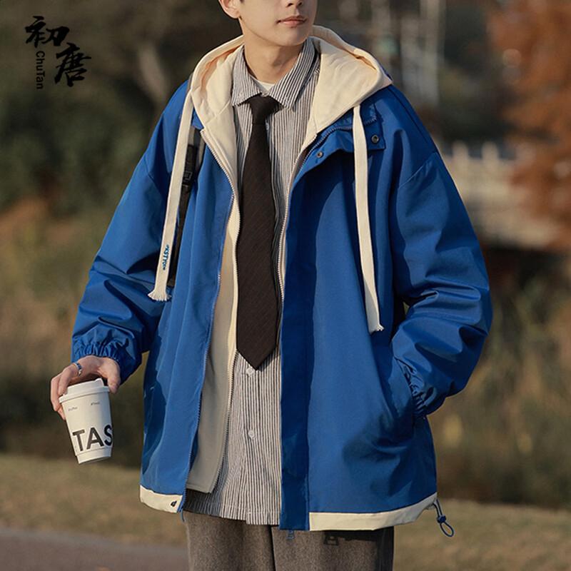 

Men s Faux Two-Piece Hooded Jacket M